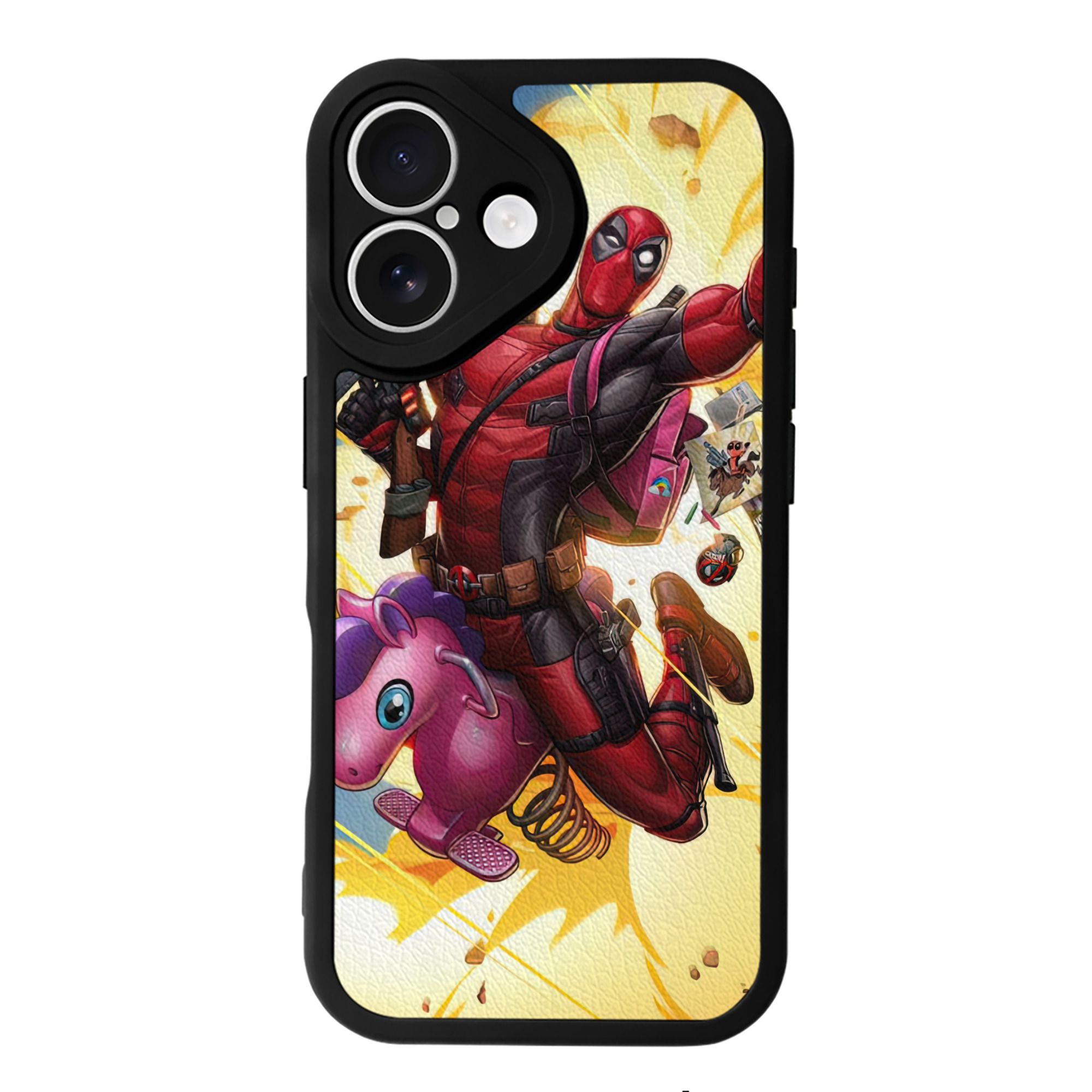 （画像用） Deadpool デッドプール 【iPhone 16シリーズ対応】シリコンスマホケース（レザー調） 材質：シリコン
